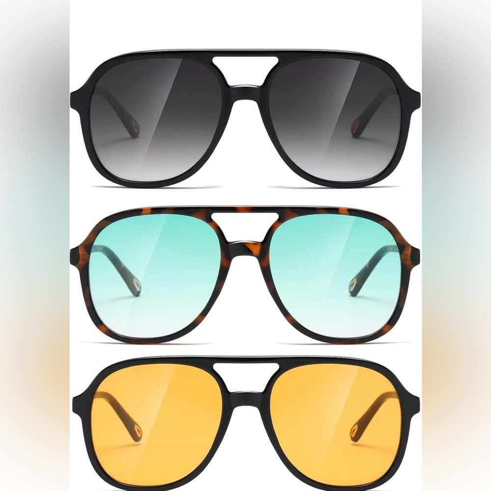 3 PAIR Retro  Aviator Sunglasses  for Men *NEW*
 70s Stylish Vintage NEW